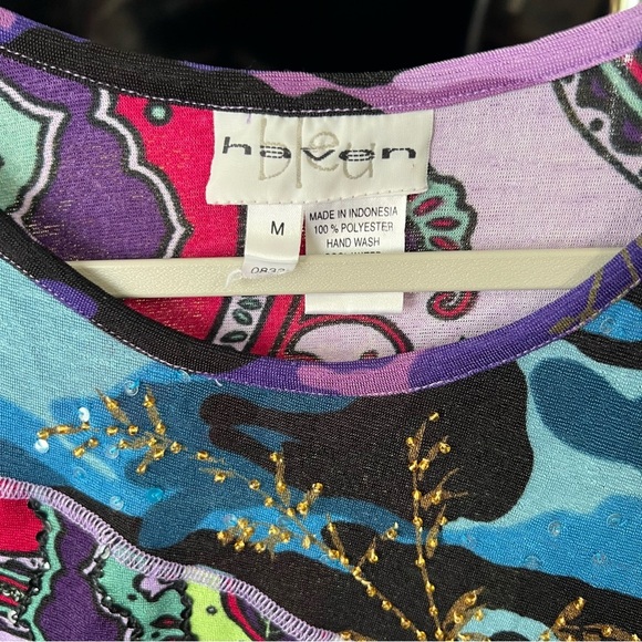 Y2K Colorful Abstract Patterned Top Medium - Picture 2 of 7